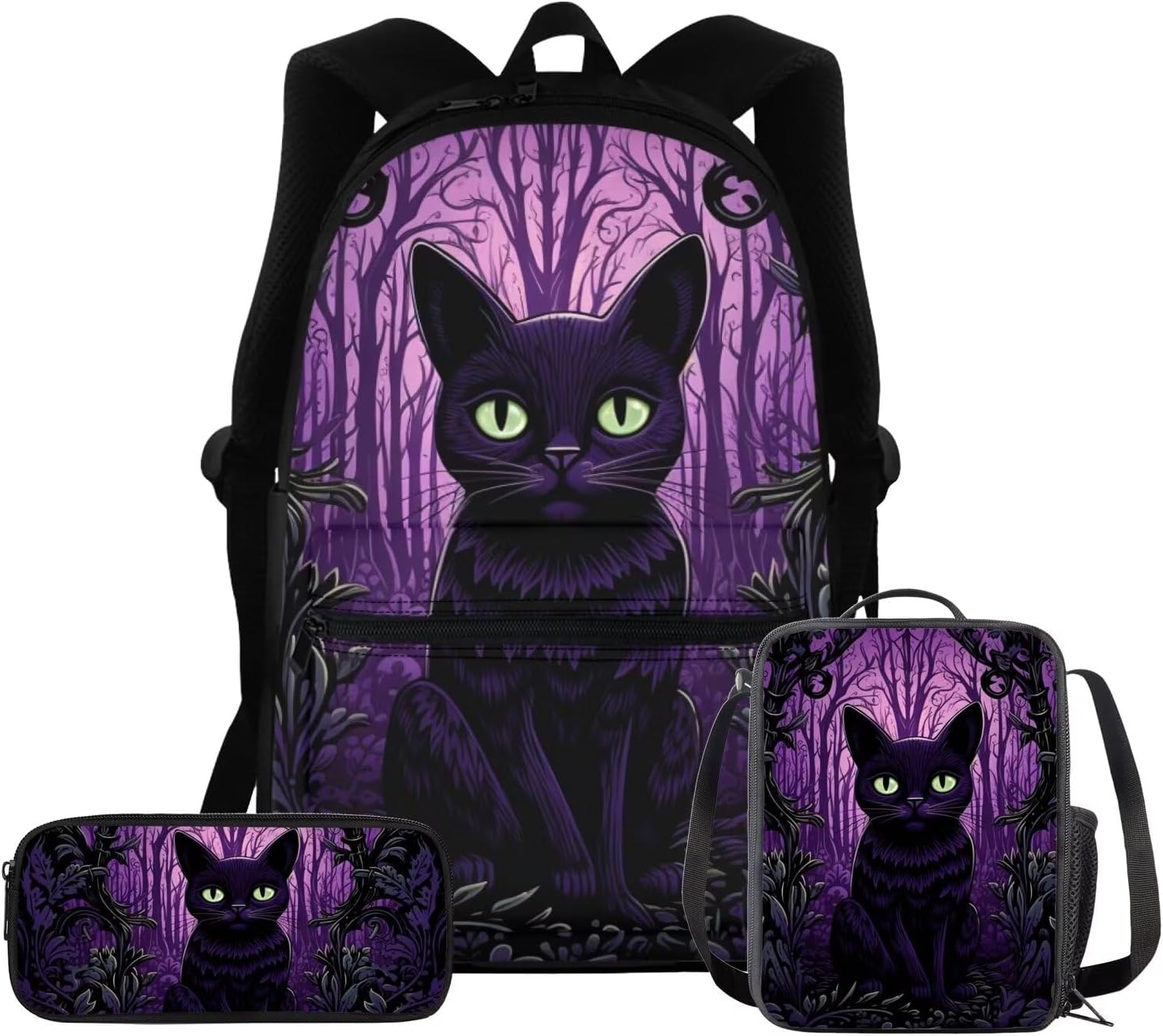Upetstory Cool Wolf Backpack Set with Lunch Box Pencil Case,School Bag for Kids Girls Boys Elementary Preschool Primary Schoolbag Bookbag Holiday Daypack