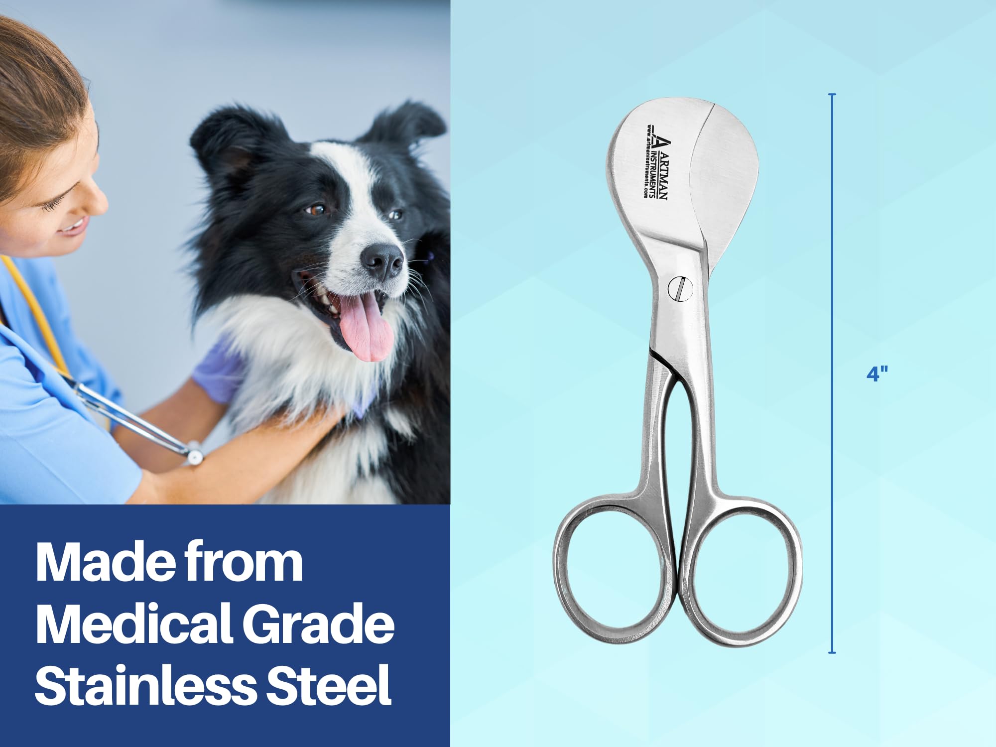Artman Pet Umbilical Scissors - Stainless Steel -7