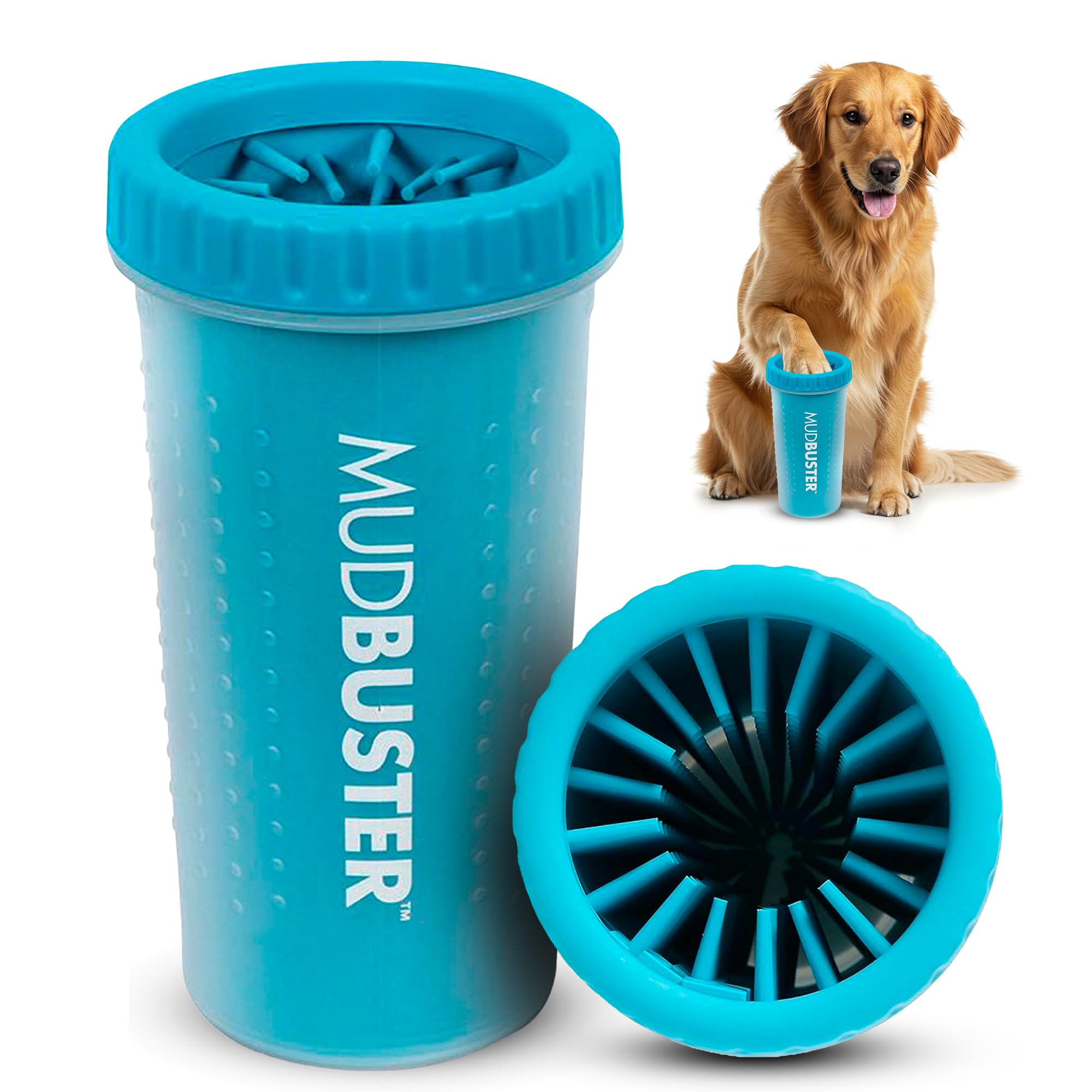 Dexas MudbUSter Portable Dog Paw Cleaner, Large, Blue (Pw720312) Blue Large