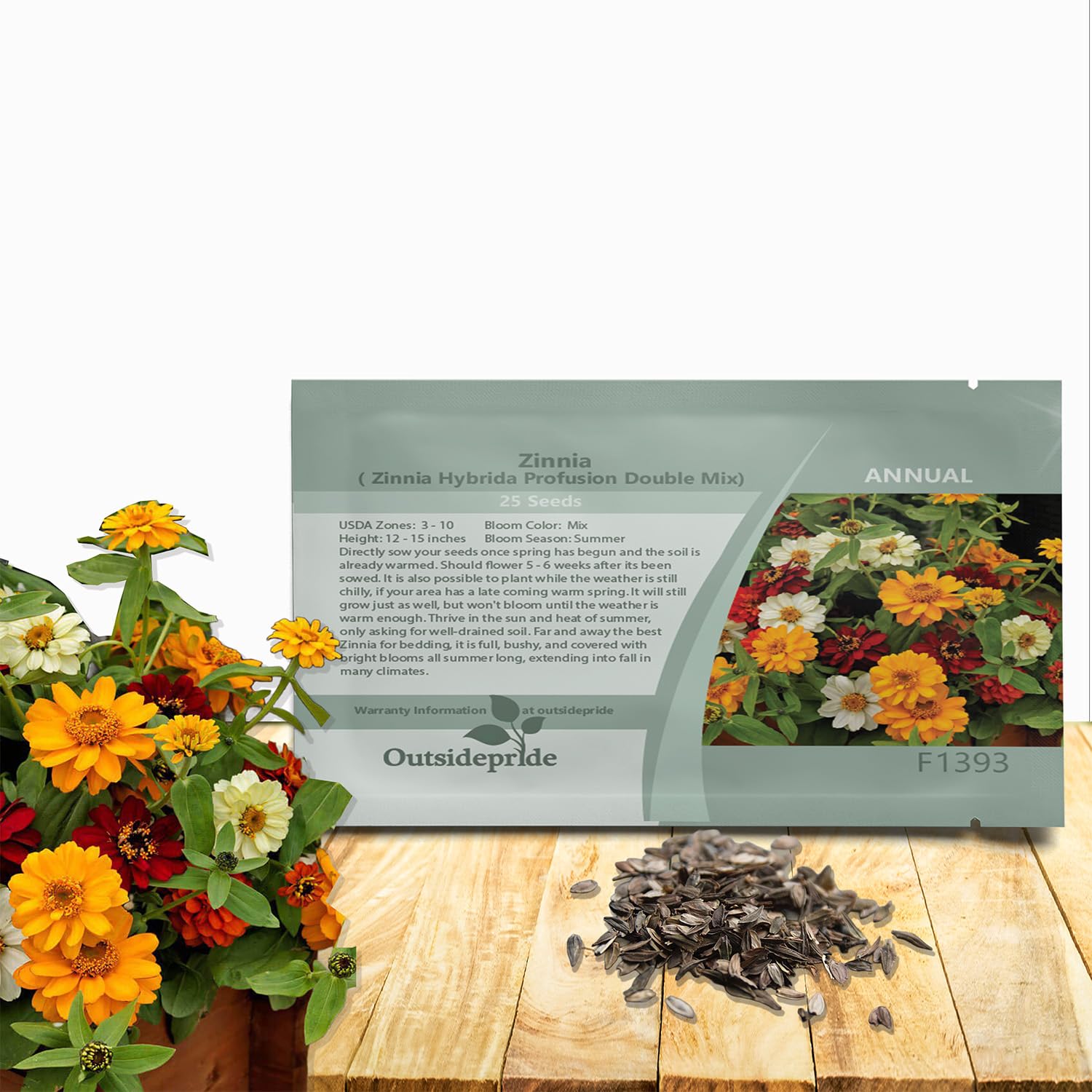 Amazon.com : Outsidepride Profusion Double Mix Zinnia Seeds - 50