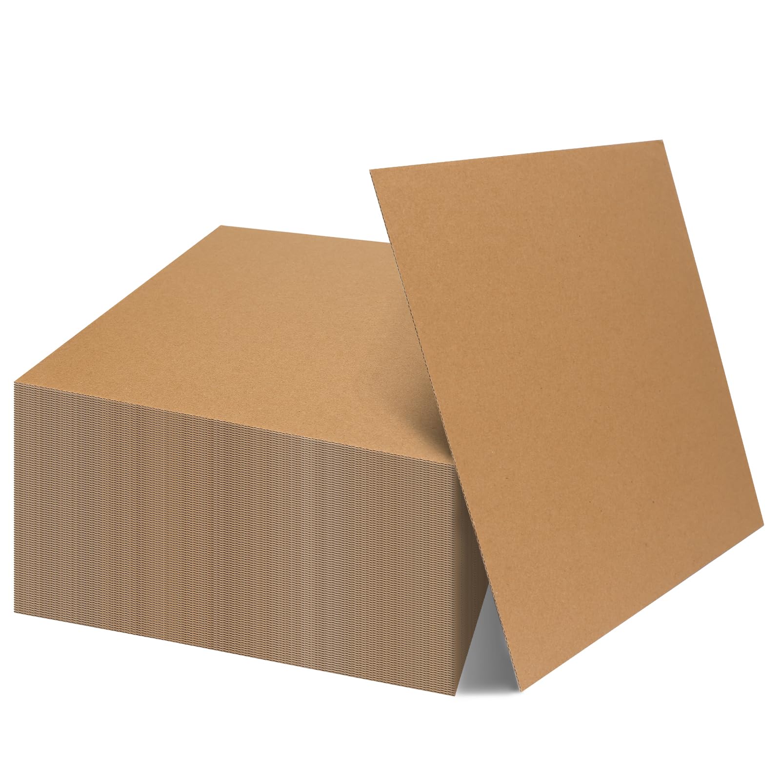 Calenzana 12x12 Browm Corrugated Cardboard Sheets, Flat Card Boards Inserts for Crafts, Packing, Shipping, Moving, Mailing, 100 Pack