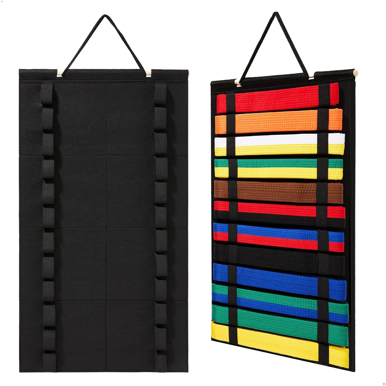 Rangement Ceinture Taekwondo, Porte Outils Ceinture D'arts Martiaux,Ceinture Porte Outil de Boxe, Accessoires de Judo pour Médailles, Ceintures de Judo,Peut Contenir Jusqu'à 12 Ceintures