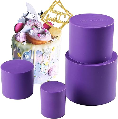 Miniatura 5 de Webake Juego de moldes redondos para tartas, moldes de silicona para hornear profundos para lata de 4 capas, 6 pulgadas, 5 pulgadas, 4 pulgadas,