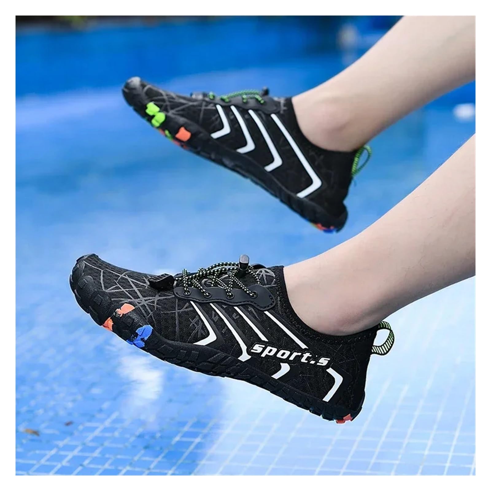 Zapatos de Agua Deportivos for natación, Grandes, de Verano, for Exteriores, de Secado rápido, Transpirables, for Playa, for vadear y acuáticos.(Gradient Orange,37)