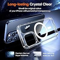 Vista 312 de TAURI Funda magnética 2 en 1 transparente para iPhone 14 Pro, compatible con Magsafe [no amarillenta] con protector de pantalla, protección de grado