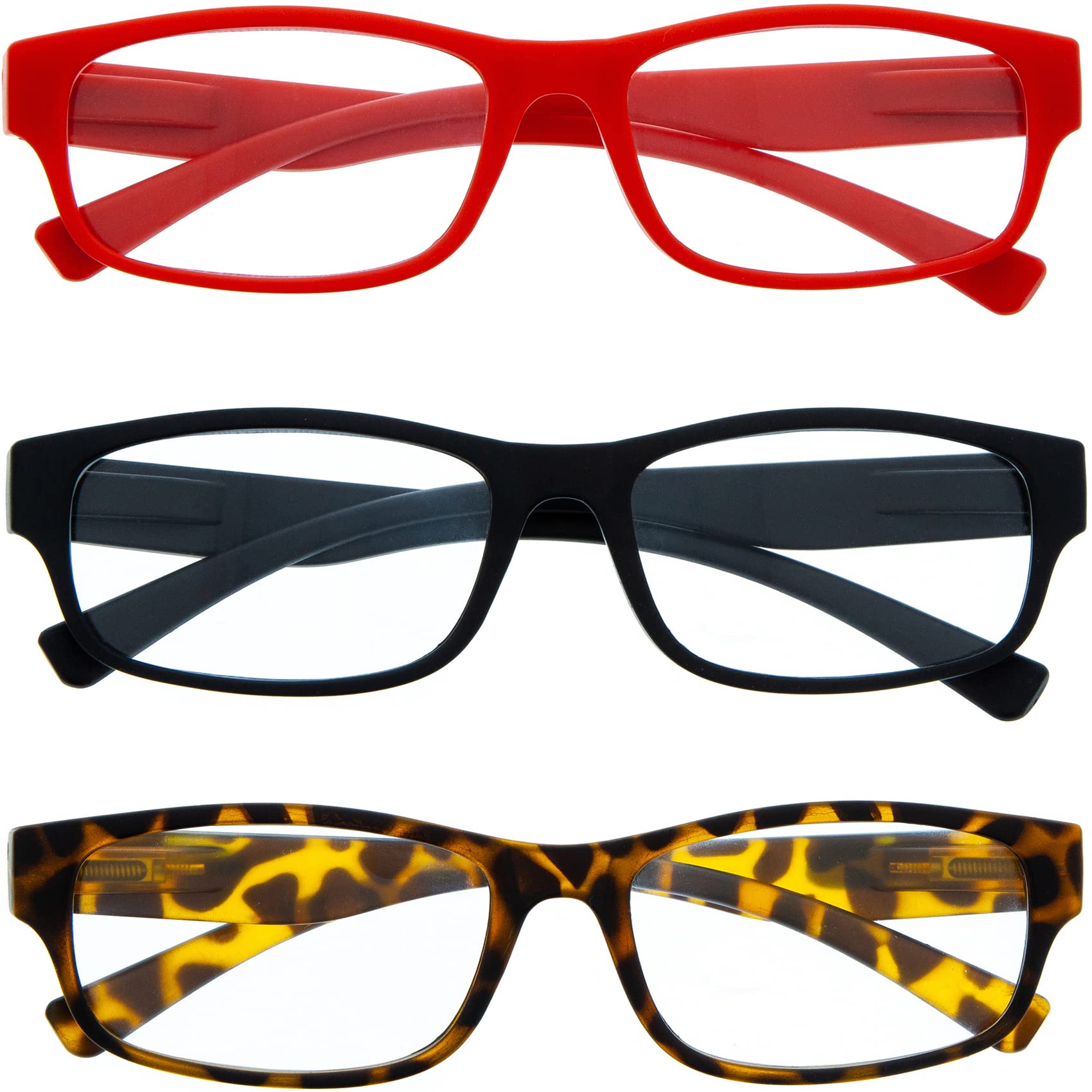 THE READINGS FACTORY Pack 3 Gafas de Lectura Graduadas para Hombre y Mujer. Gafas de Presbicia con Acabado Efecto Mate. 3 Colores y 4 Graduaciones - TREVI
