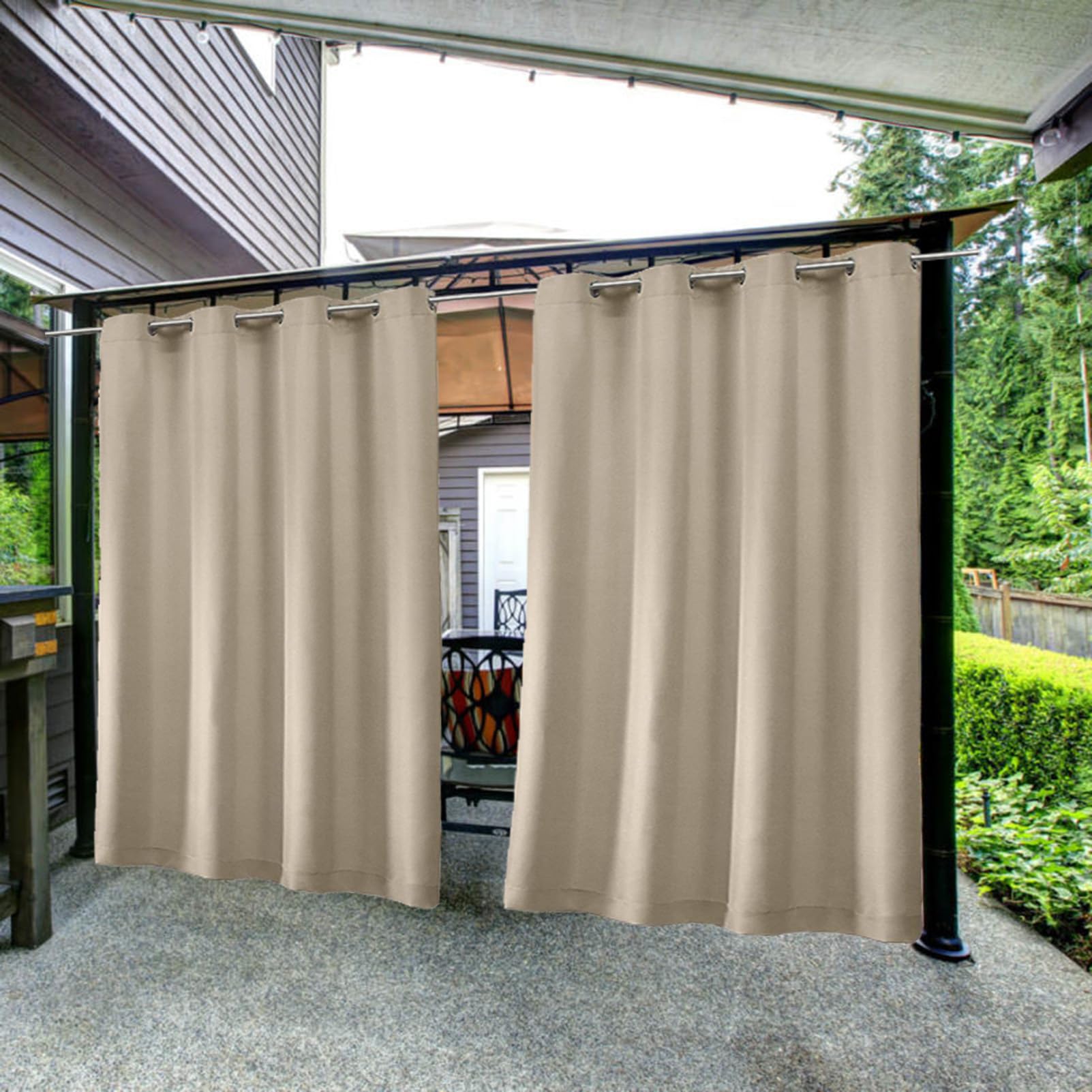 Outdoor es 176 x 213 cm, wasserdichte Balkonüberdachung (2er-Set) für Pavillon-Seitenteile, verstellbare Öse, Sonne für Terrassen und Balkon