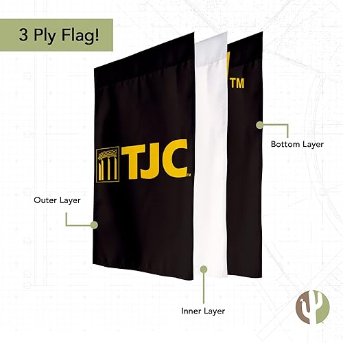 Miniatura 3 de Desert Cactus Tyler Junior College Apaches Bandera de jardín TJC Apaches Banner 100% poliéster (diseño 1)