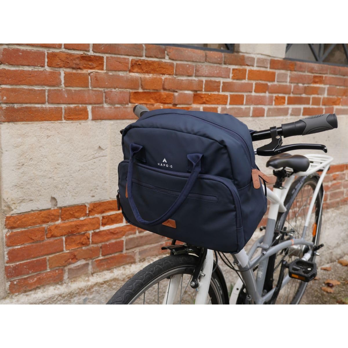 Hapo-G - Sacoche vélo - Fixation Porte-Bagage arrière ou Guidon Avant - Capacité de 14L - Bleu - 34 x 15 x 28 cm - Accessoire vélo électrique (VAE), VTT, VTC, Ville