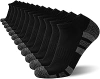 COOVAN Men's 12-Pack Ankle Socks - Low Cut Cushioned Breathable with Arch Support & Reinforced Durability
