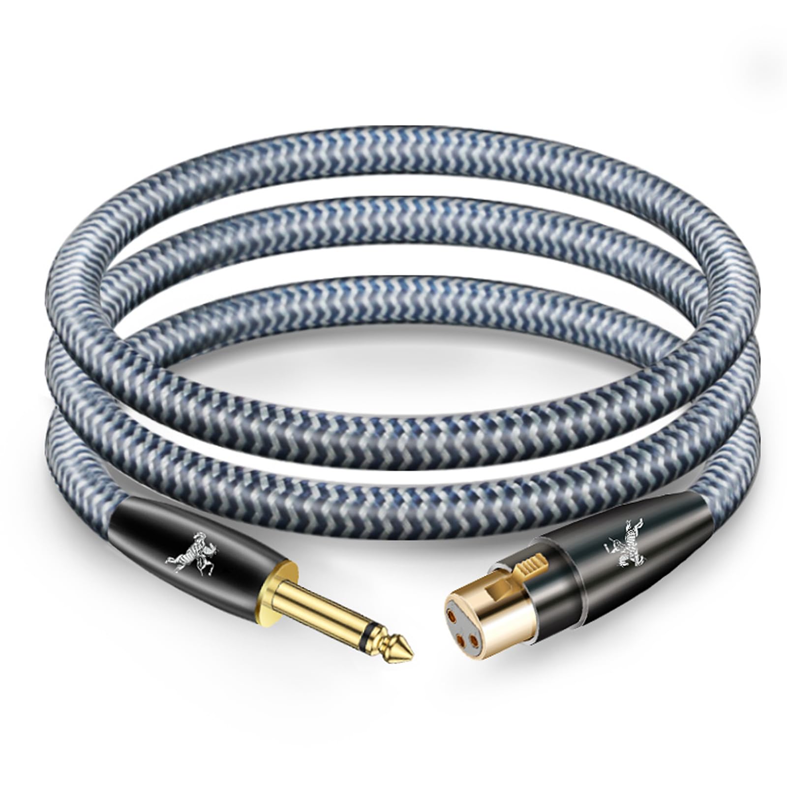 Impeto Cable XLR Hembra a Jack TS de 6,35 mm, XLR Cable Microfono 6,35 mm TRS Estéreo Balanceado Para Mixer, Micrófono, Altavoz, Amplificador, Equipo de Sonido- 5M