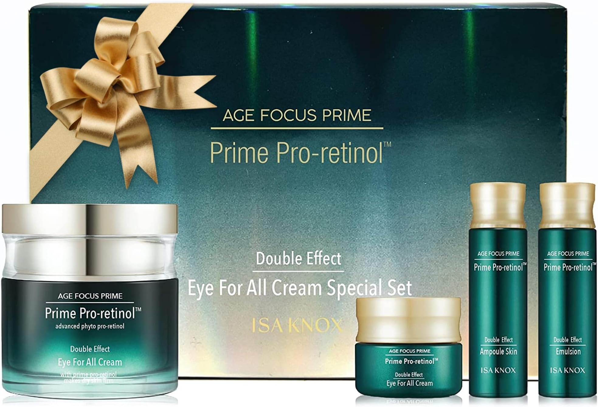 AGE FOCUS Prime Double Effect Eye For All Cream Set (3.4fl oz) - Korean Skincare Set, Lightweight Rich Eye Cream, Toner, Emulsion by LG Beauty. Daytime Retinol.