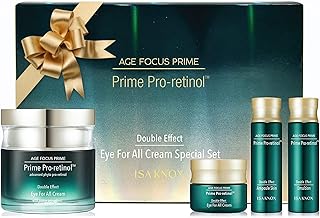Isa Knox AGE FOCUS Prime Double Effect Eye For All Cream Set (3.4fl oz) - Korean Skincare Set, Lightweight Rich Eye Cream, Toner, Emulsion by LG Beauty. Daytime Retinol.