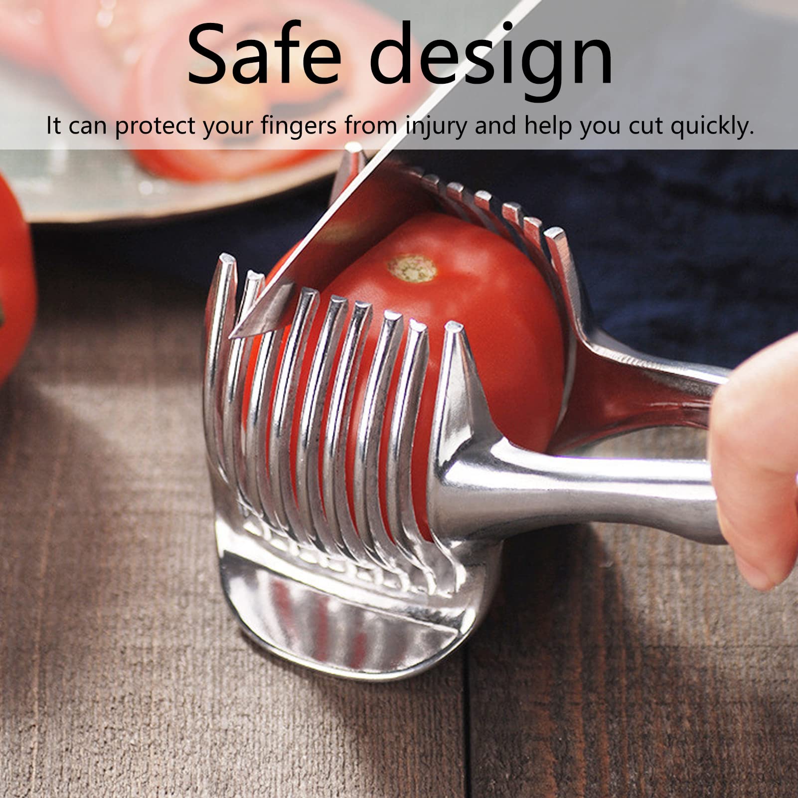 Upgraded Onion Holder & Slicer - Stainless Steel Kitchen Tool For Chopping Onions, Potatoes, Tomatoes & More (2024 Model) - View #7