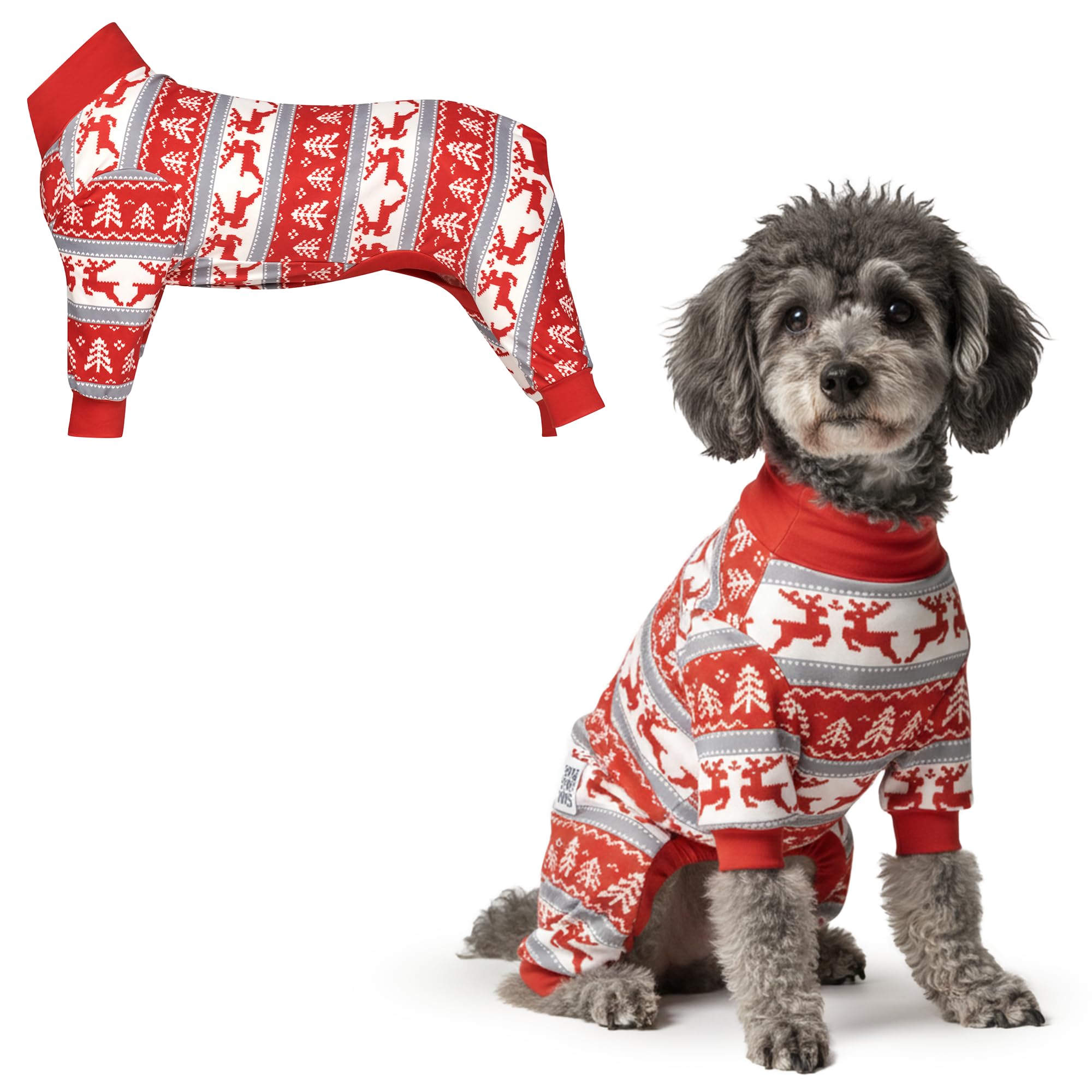 Spark Paws Christmas Dog Pajamas - Onesie Recovery Surgery Suit PJS