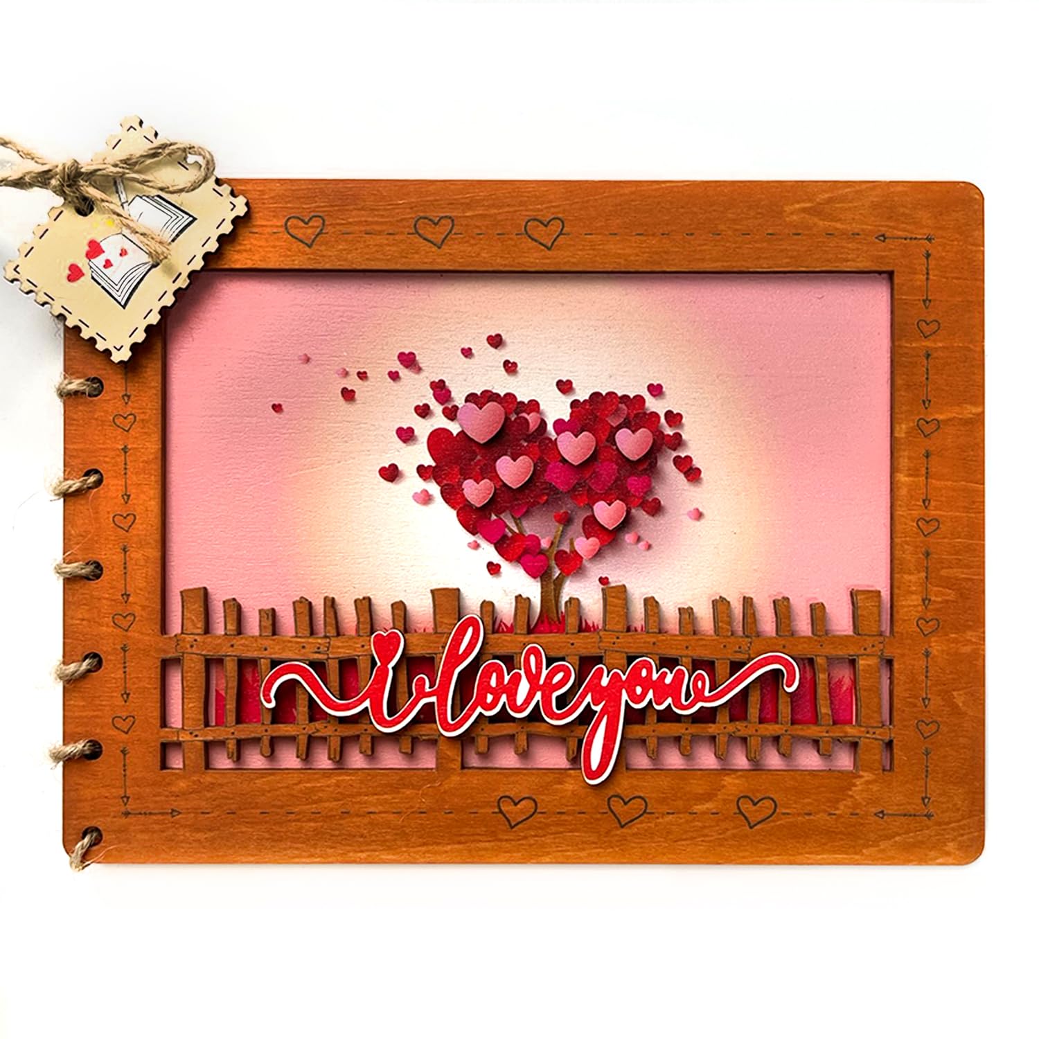 Anniversary Card, Gift For Her In Birthday, Anniversary Card For Her Or Him, Happy Birthday Cards For Wife, Husband, Mother's Day Card, Heart Tree Wooden Anniversary Cards 6x8 in For Valentine Day