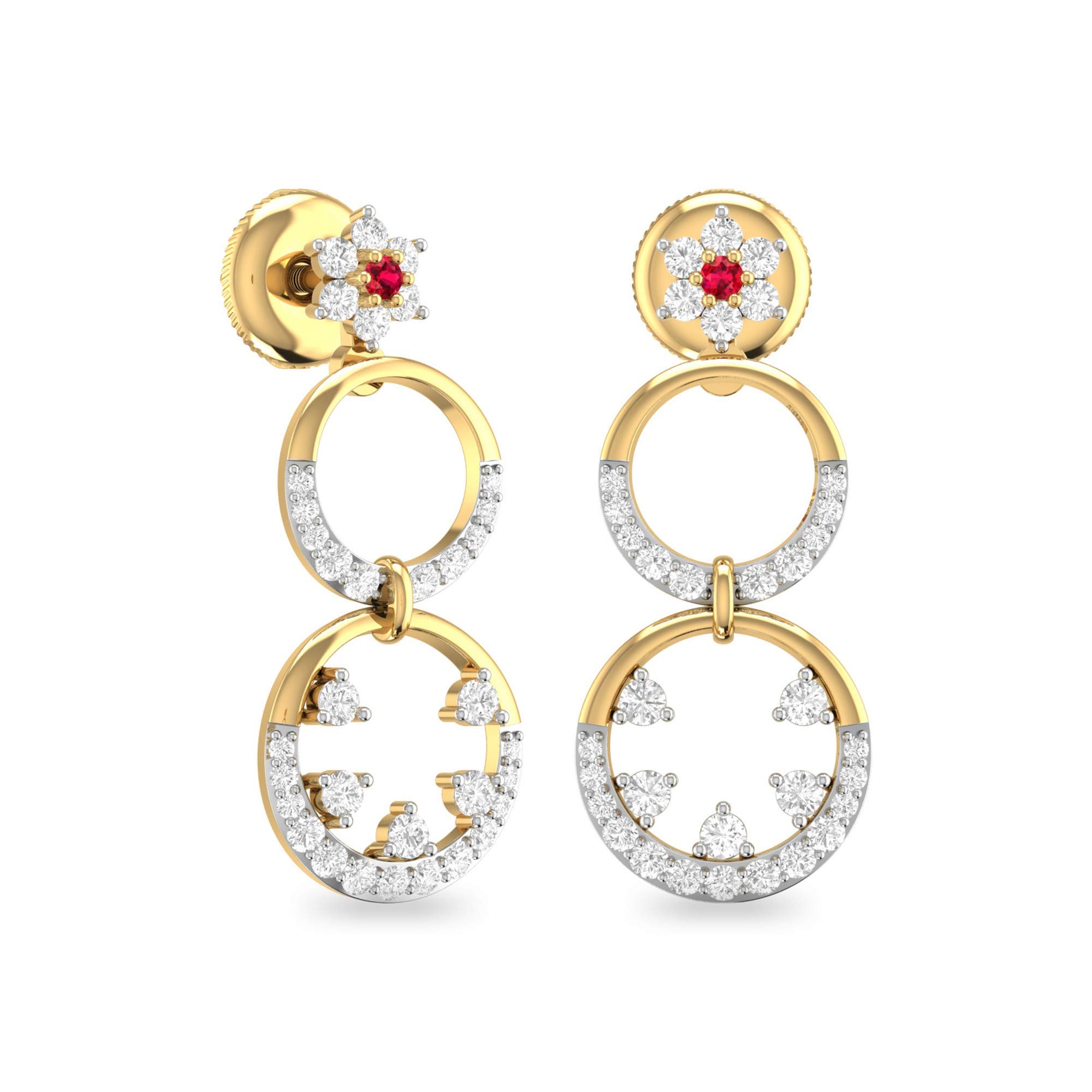 yellow-gold and Solitaire Stud Earrings for Women-image-13