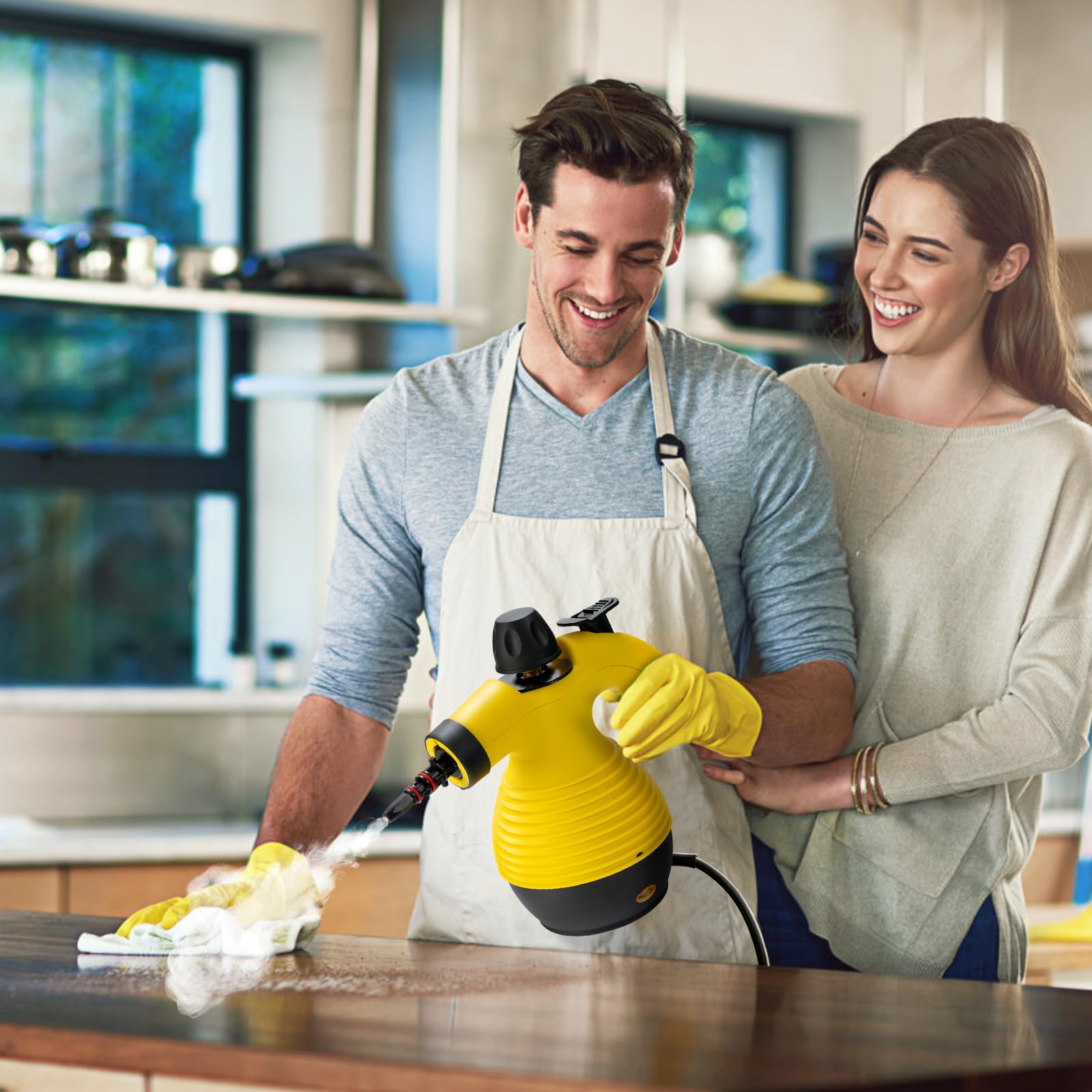 SOARS Vaporeta Limpieza Hogar, Presión de Vapor: 3 bares, Tiempo de Calentamiento: 3-5 min., Potencia: 1050W, Depósito de Agua: 350ml, Limpiador de Vapor de mano para Alfombras, Suelos, Ventanas