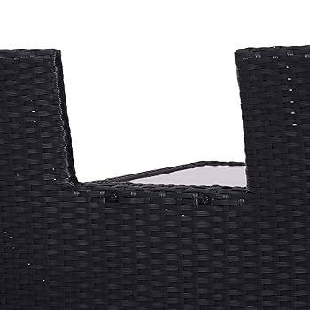 Rattan Chair Taylor & Brown Rattan 2-Seater Love Seat With Glass Tabletop & Cushions, Ideal For Patio Two Seater Couch