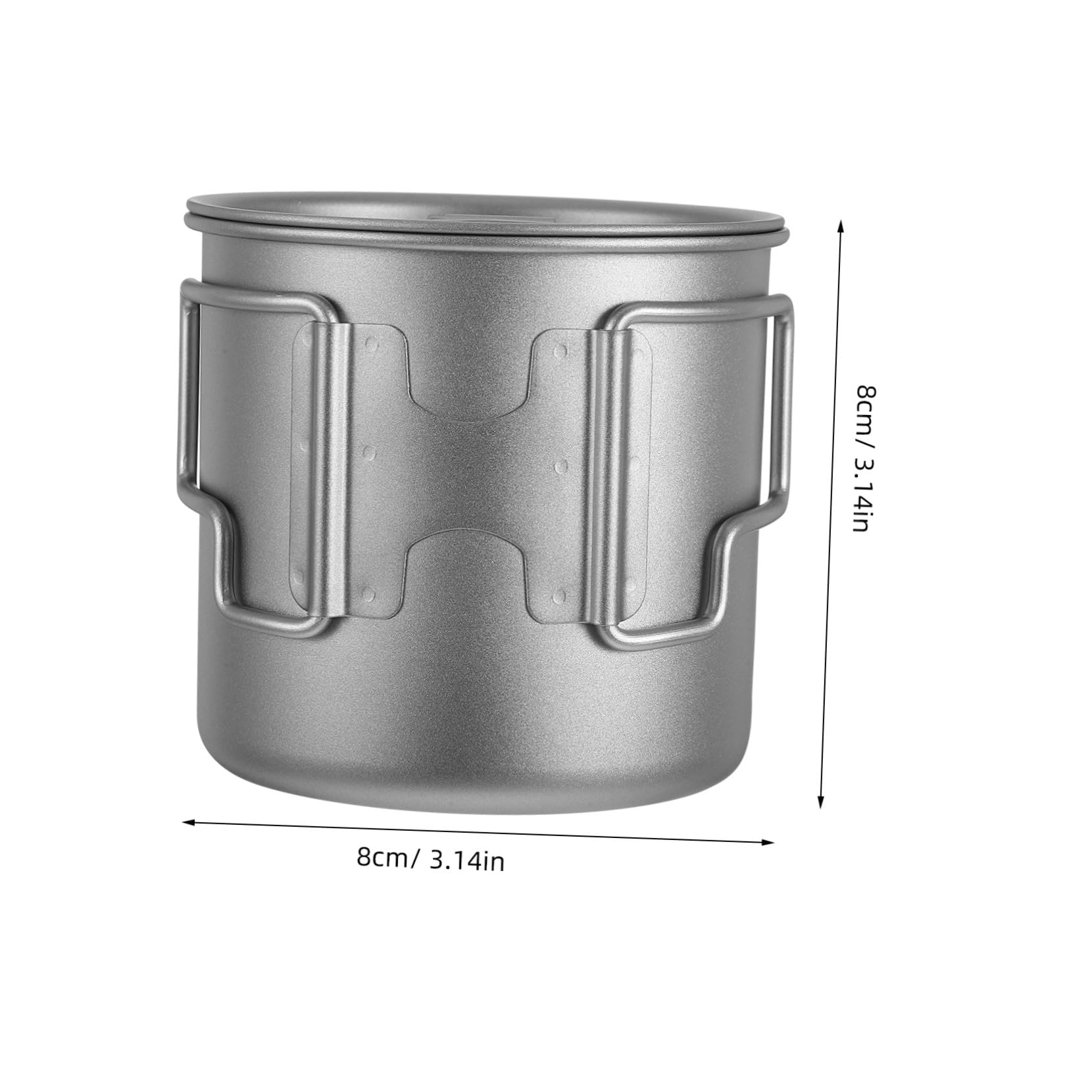 Titanium Trinkbecher mit Deckel Faltbarem Griff Leichter Outdoor Campingbecher Einlagig Robust für Wandern Picknick und Reise