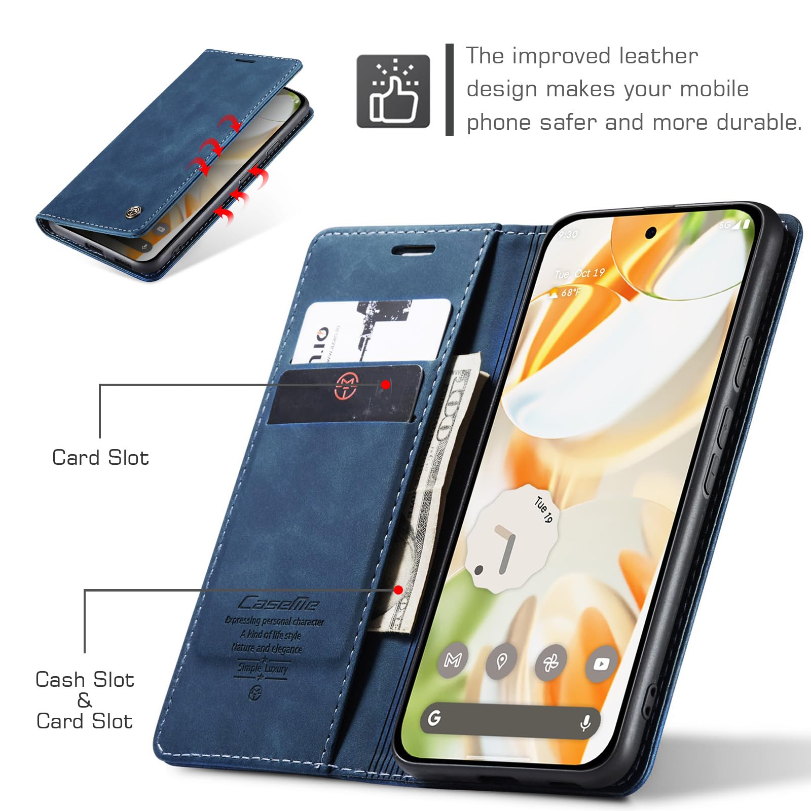 Phernykas Cover per Google Pixel 9A Libro Pelle Portafoglio, [Porta Carte] [ Magnetica] Premium PU Flip Wallet Custodia Cellulare Protection per Pixel 9A Leather Case, Caffè