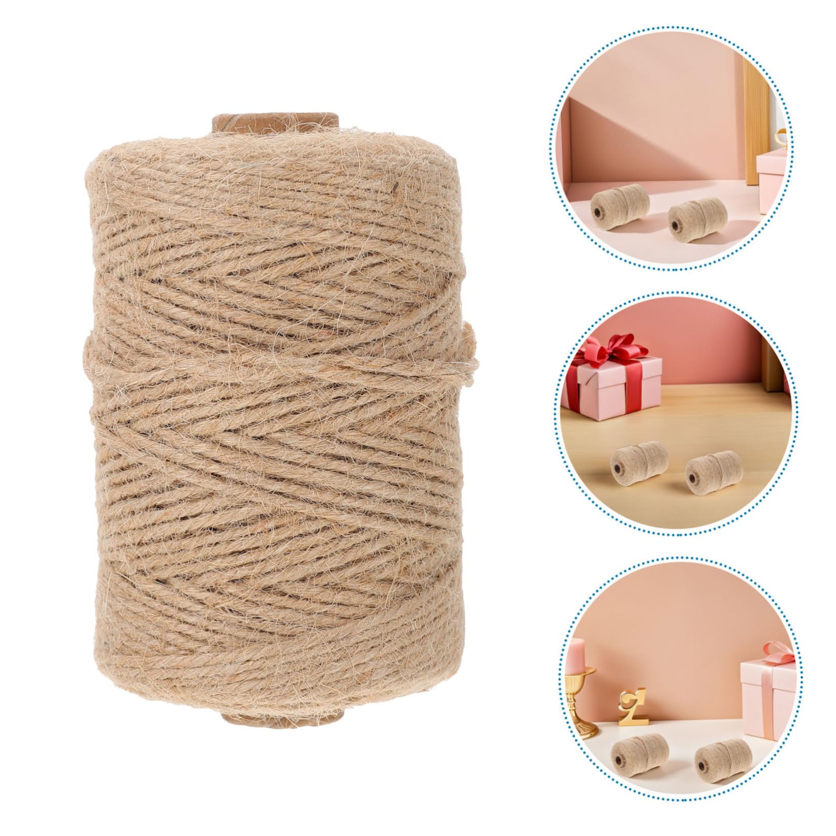 Toddmomy 2 Corda di Juta Naturale per Giardinaggio Fai da Te e Decorazioni Rustiche Spago Flessibile e Resistente per Legatura Confezioni Regalo e Progetti Creativi