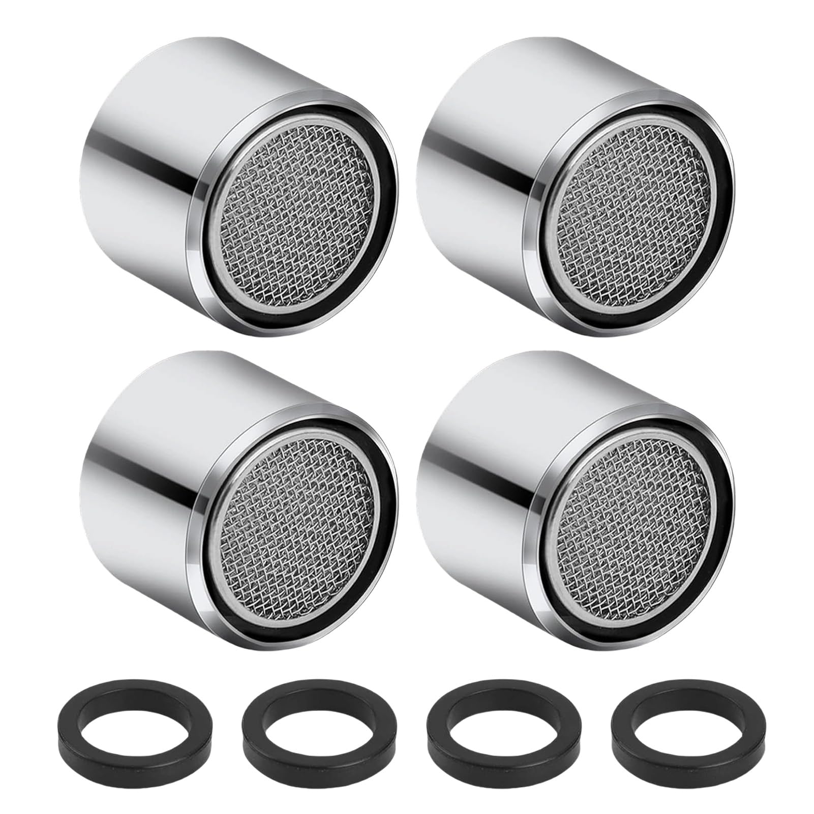 Lot de 4 régulateurs de jet M22, aérateurs pour robinets d'évier de cuisine, filtre avec boîtier en laiton chromé, filetage intérieur économiseur d'eau, pour salle de bain, cuisine