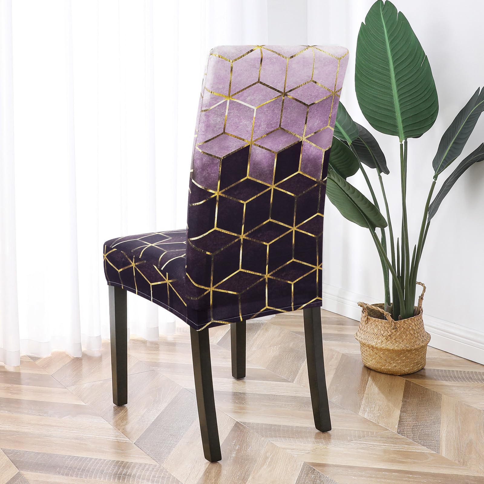Kcldeci Parsons - Set di 4 coprisedia elasticizzati per sedie da pranzo, con nuvole, in spandex, per camera da letto, cucina, casa