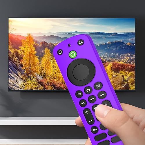 Miniatura 5 de Funda compatible con Alexa Voice Remote Pro 2022 funda protectora de silicona púrpura con cordón - LEFXMOPHY