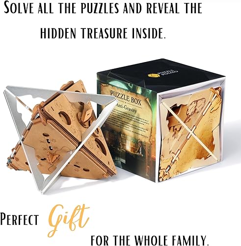 Miniatura 6 de Antigravedad - Juego de Escape Room - Caja de rompecabezas de madera - Rompecabezas de rompecabezas 3D - Caja del tesoro