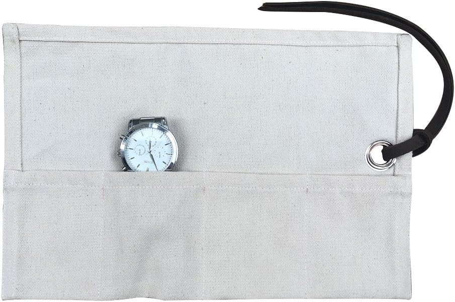 Handmade Durable Canvas Watch Rollup Travel Case Watch