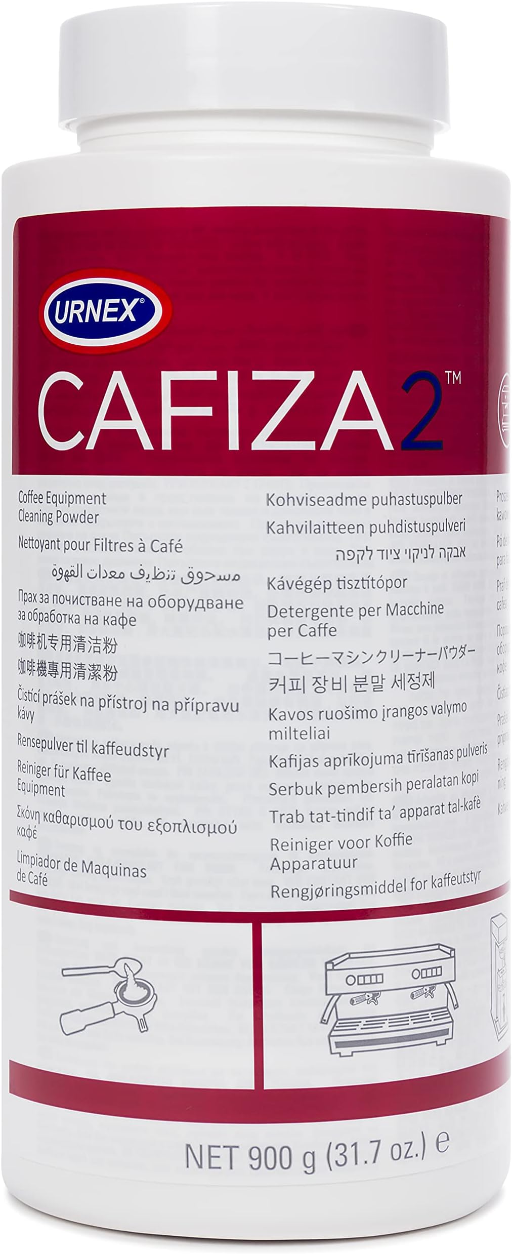 Urnex Cafiza2 Espresso Machine Cleaner Powder, 900G Tub