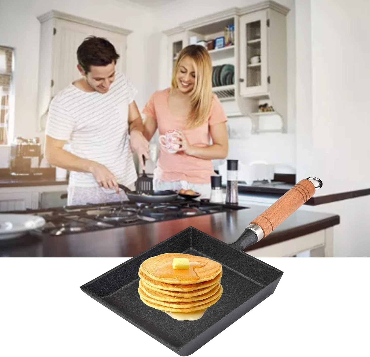 Burning Egg Pan, Mini Frying Pan, Iron Omelette Pan, Wooden Handle Frying Pan, Omelette Pan, Frying Pan