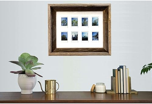 Miniatura 2 de BarnwoodUSA - Marco de fotos rústico para uso con Instax - 8 aperturas - 3.25 x 2 pulgadas, tapete blanco