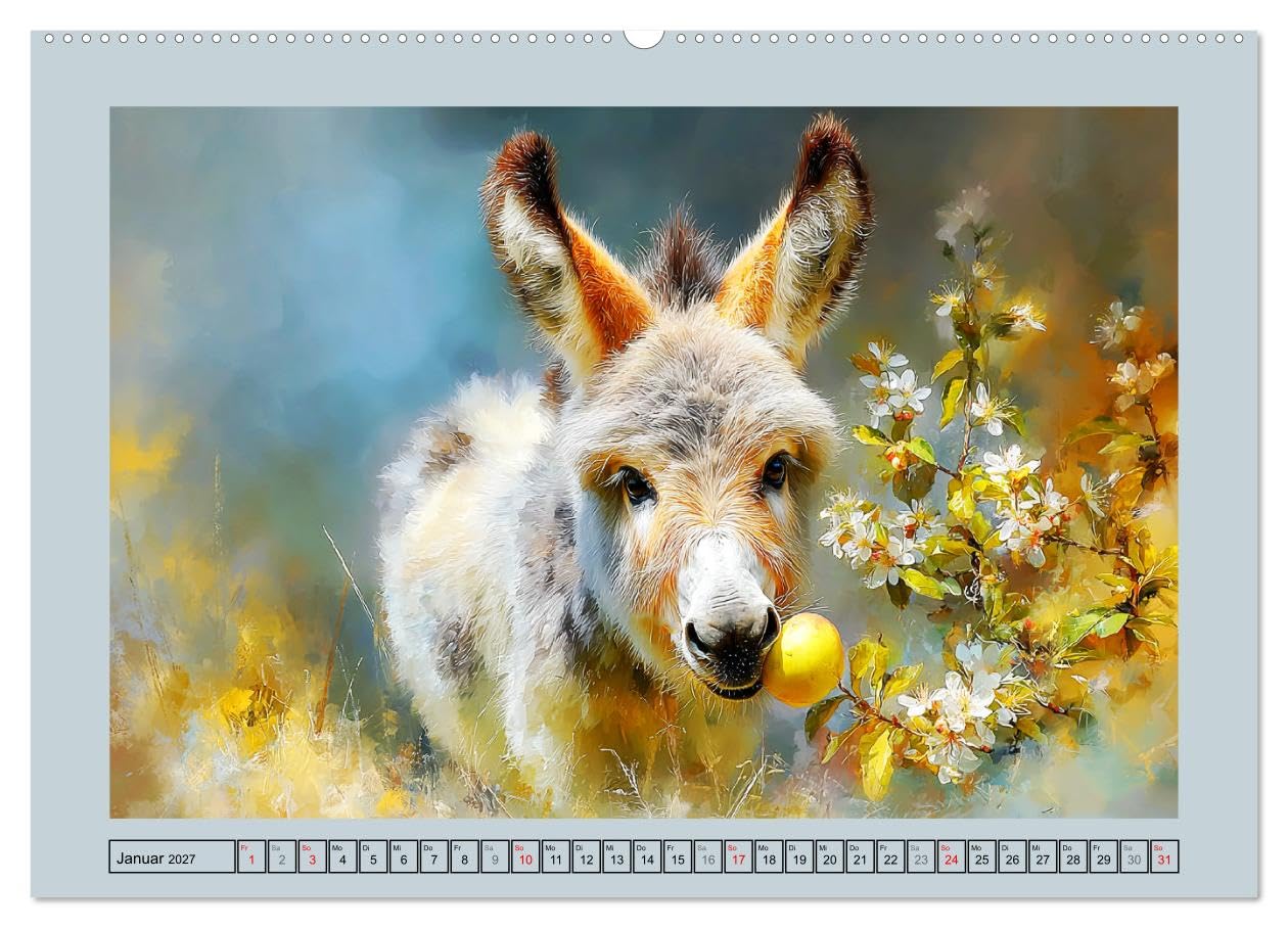 Zwergesel. Kleine Langohren mit großem Charme (Wandkalender 2027 DIN A2 quer), CALVENDO Monatskalender: Niedliche Zwergesel in sanften und malerischen Darstellungen (CALVENDO Tiere)