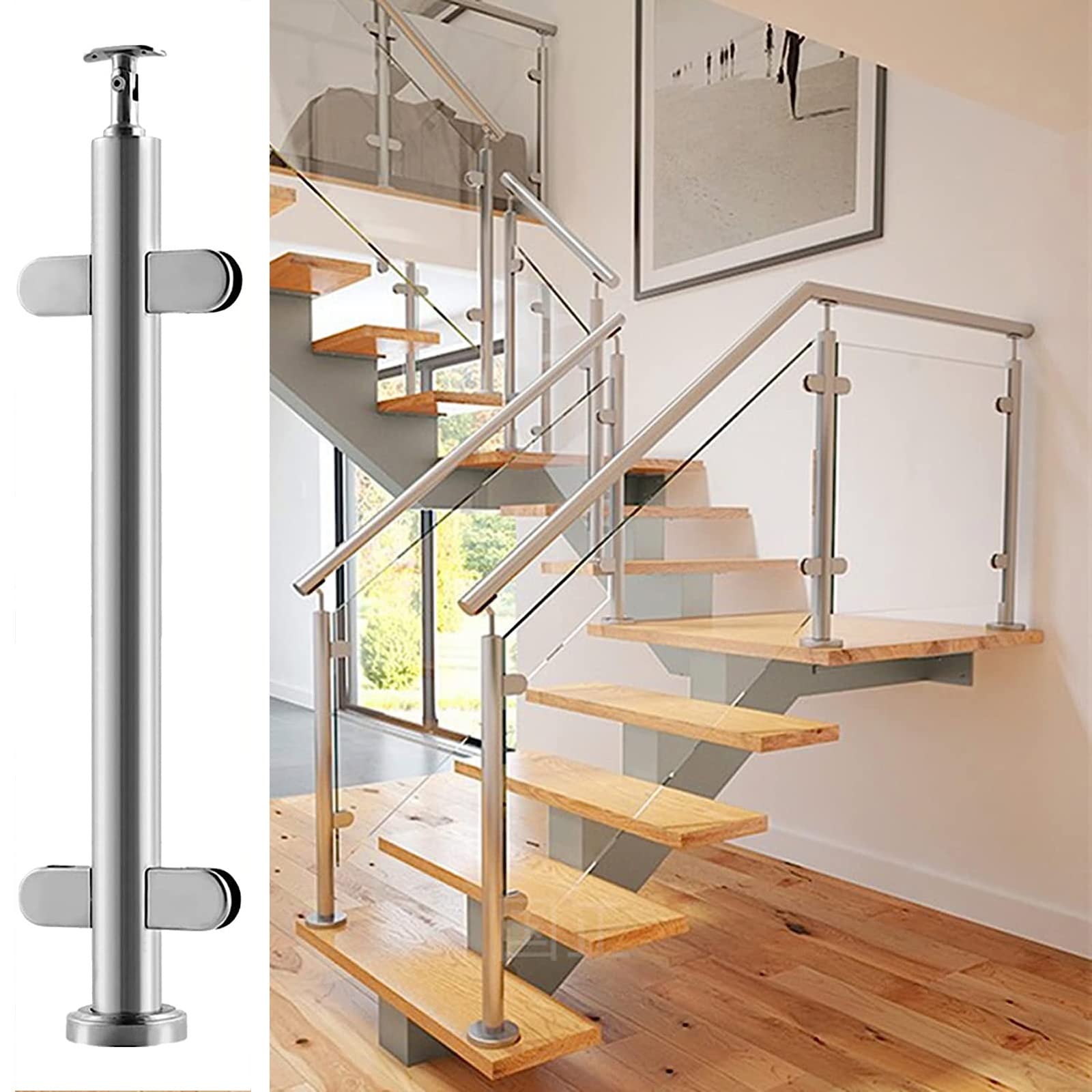 Système de garde-corps intérieur en verre pour sécuriser un porche ou une mezzanine