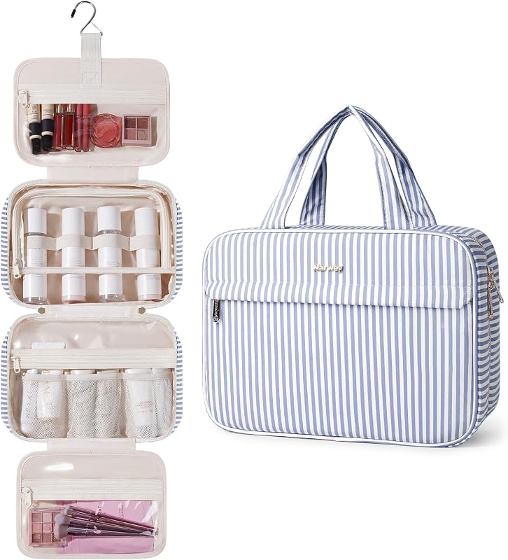 Necessaire de viagem Narwey com gancho, compartimentos e zíper, 1 unidade