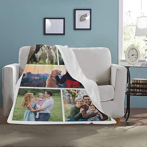 Miniatura 3 de CTDream Manta personalizada con texto de fotos, manta de microforro polar ultrasuave para niños y adultos, mantas acogedoras para sofá, silla, sofá