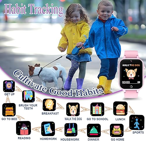 Miniatura 8 de Reloj inteligente para niños de 4 a 12 años, 26 juegos de rompecabezas, cámara HD, reproductor de música de video, podómetro, linterna, cronómetro y