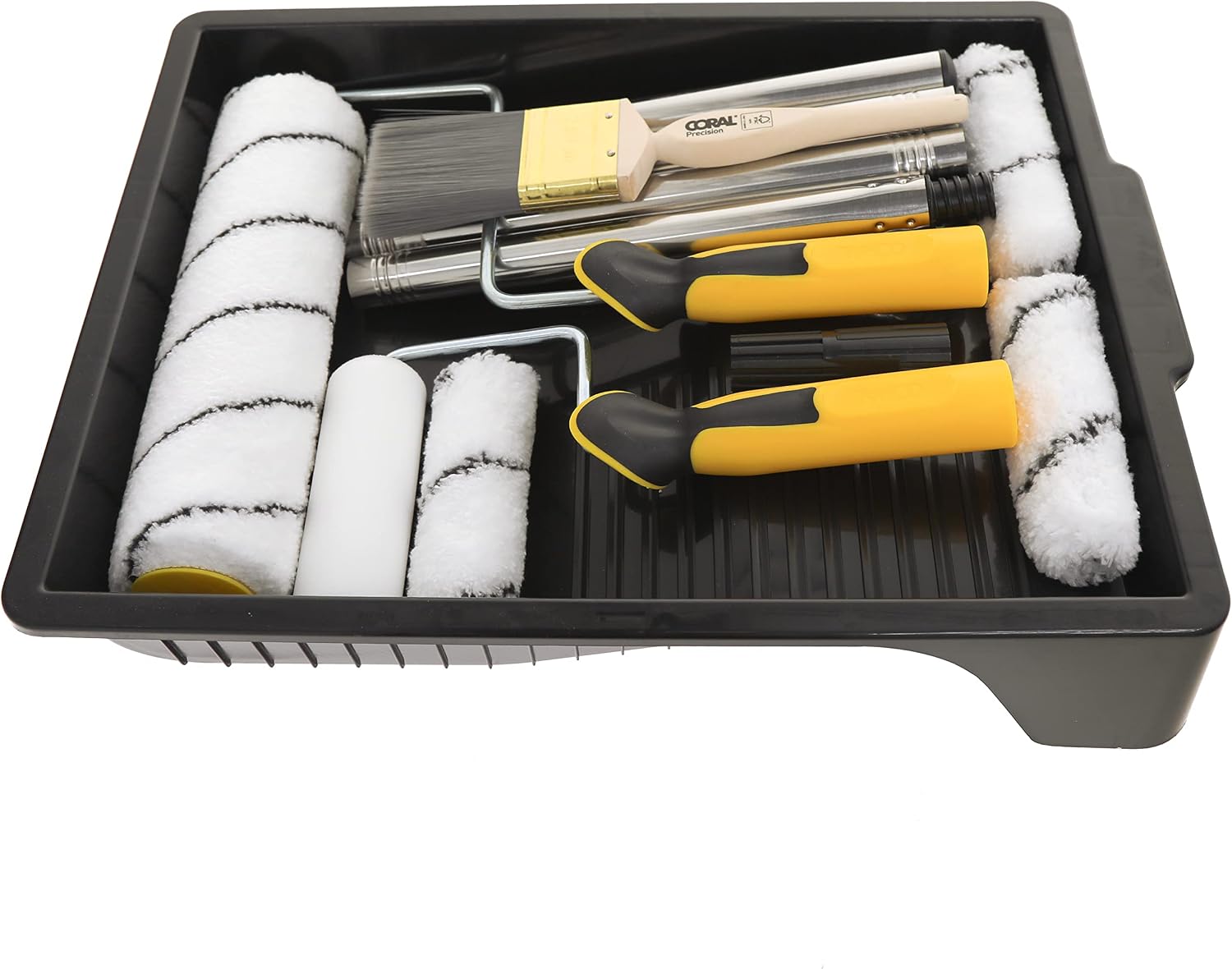 Coral 10505 Easy Coater Paint Roller Brush Kit with Extension Pole - 10 Piece Set for House & Wall Painting - Ideal Wall Paint Set for Home Interior - Painters Supplies for Room Painting Projects