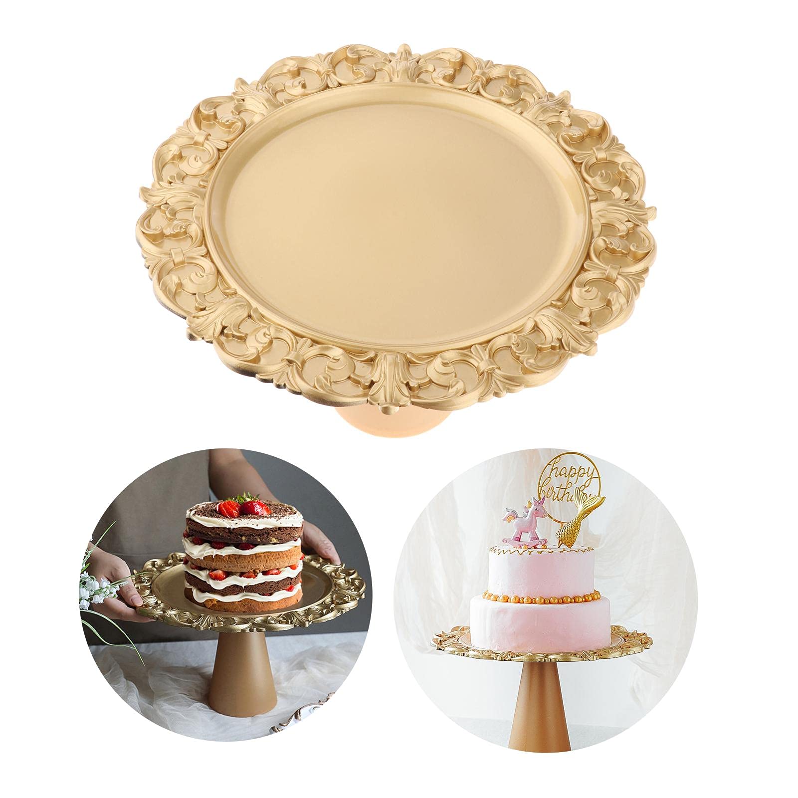 Présentoirs à gâteau Retro 33cm de Mariage de Mariage gâteau Stands dorés Plaque Tarte Plaque maîtresse Rond Rond de gâteau décoration de gâteau Plateau Gateau