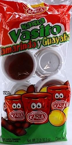 Dulces Karla Karla Vasito - Taza de caramelo de tamarindo y guayaba, 8 unidades (caramelo de azúcar - étnico)