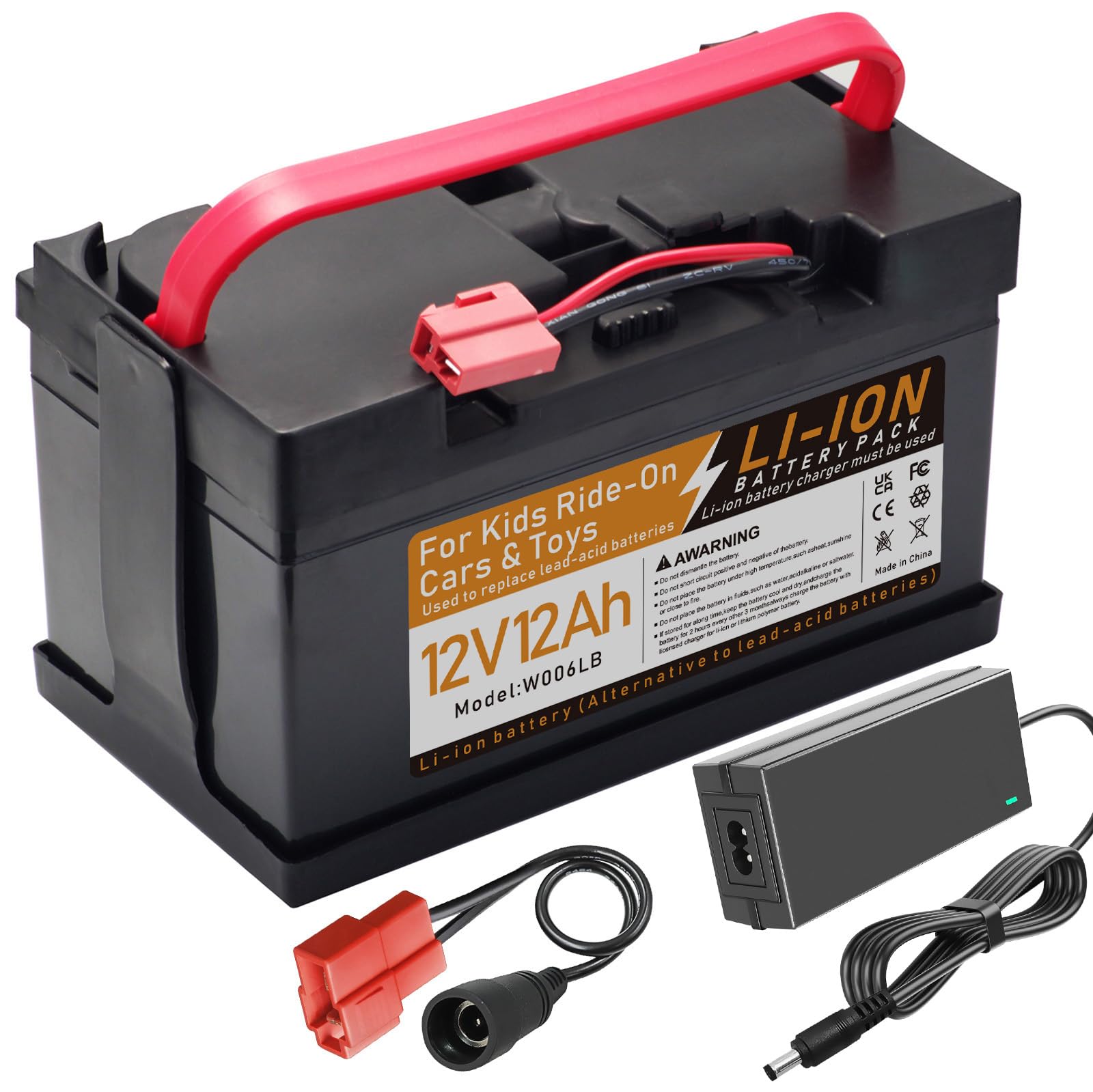 24V 12A Li-ion Rechargeable Battery, Replacement Battery Child Kids Ride On Car Compatible with Huffy Torex UTV 24 Volt Child Ride On Car X