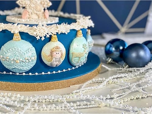Miniatura 6 de Bolas de Navidad Bola de nieve Molde de silicona Fondant Cake Decorating Mold Sugarcraft Chocolate Baking Tool para pasteles Forma de goma