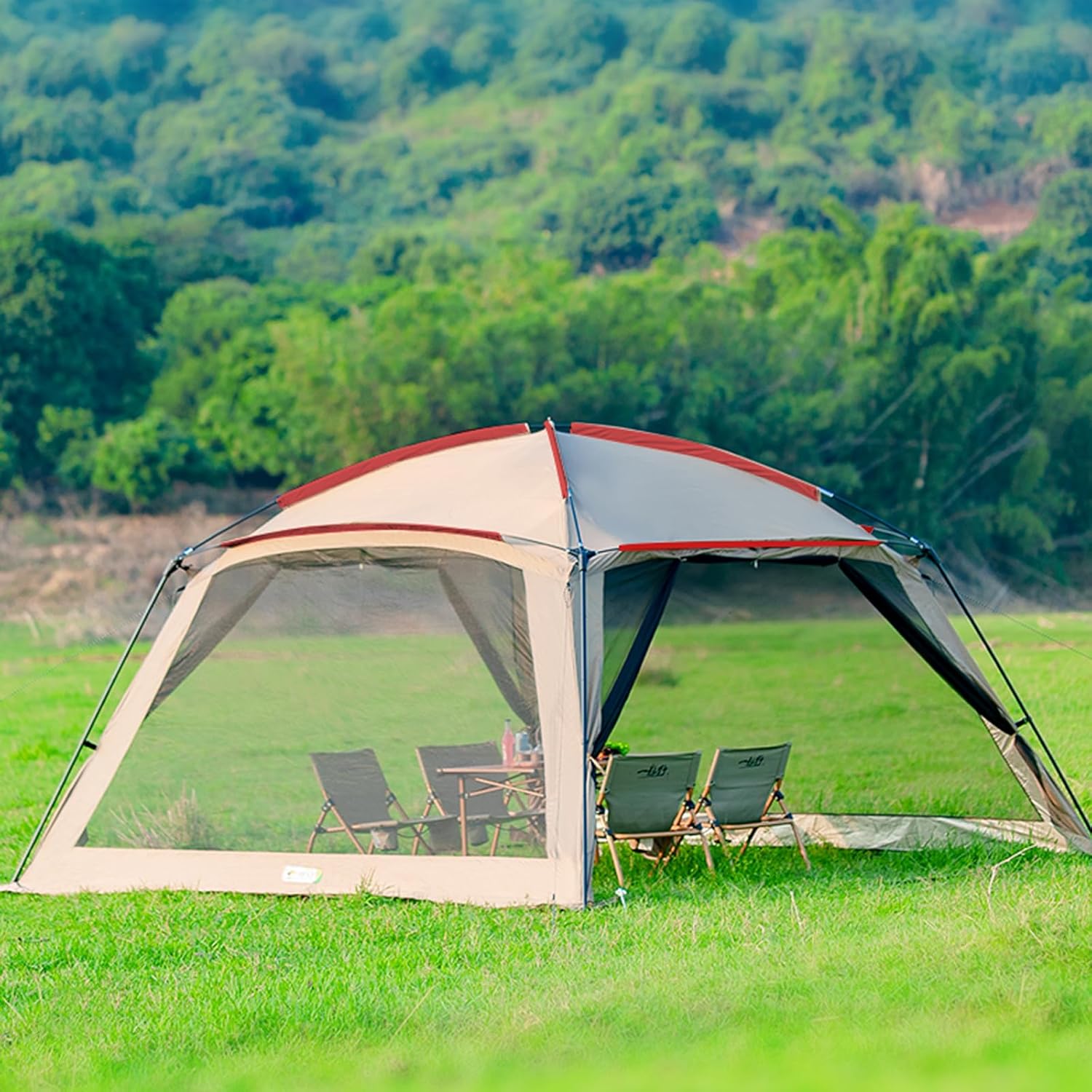 ZONGTI 12x12 Ft Instant Pop Up Screen House Tent - Waterproof Mesh Canopy Shelter for Camping, Beach, Backyard - Bug-Free, Easy Setup