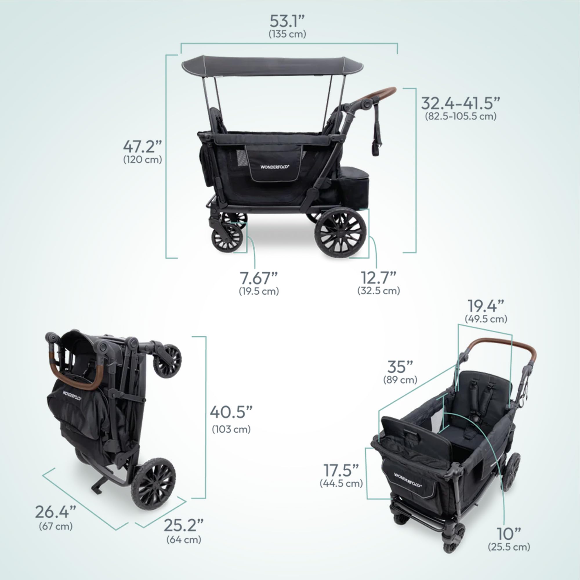 L2 Passeggino Doppio Carro - Nero