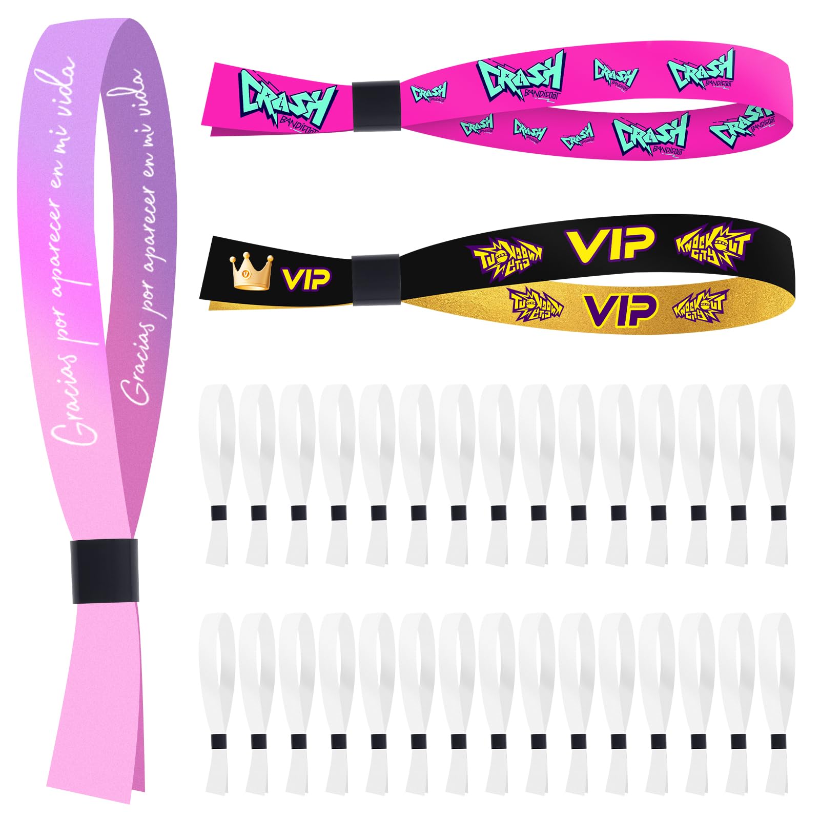 Photo 1 of 100 Pcs Sublimation Cloth Event Wristband Blank, Disposable Wristbands for Events, Fabric Bracelets Wristbands for Wedding, Lightweight Concert, Club Entrance Wrist Strap Party