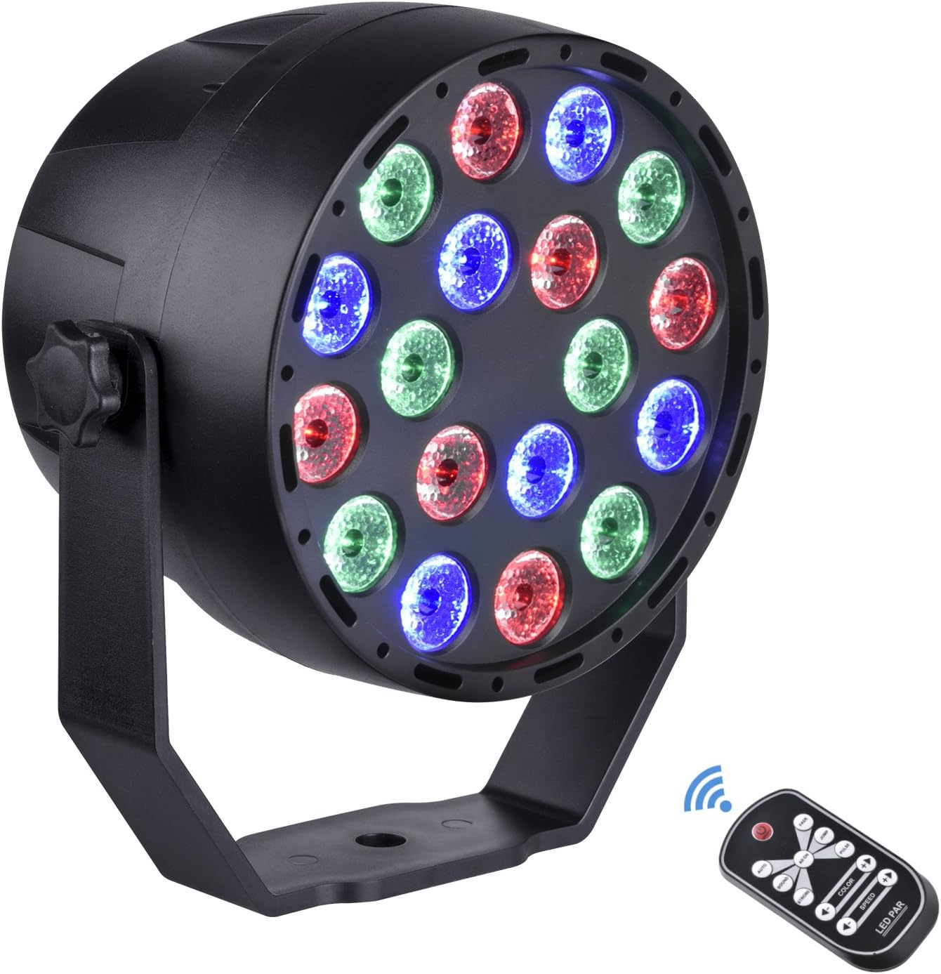 Viugreum LED Par Stage Light 18 LEDs RGB DJ Party Lights 7 DMX Channels by Remote and DMX Control for Home KTV Disco Club Bar Party Show