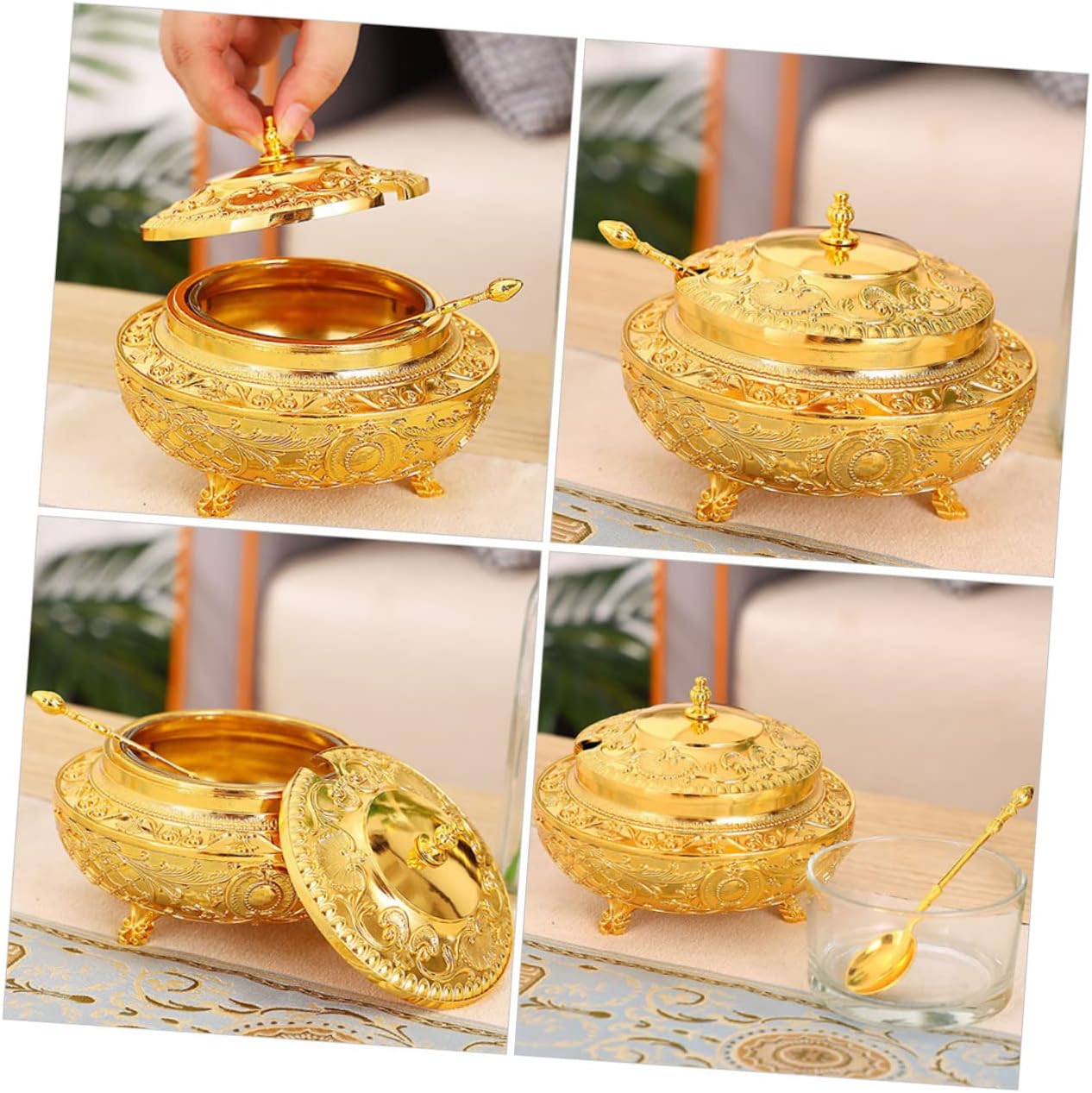 DECHOUS Retro Seasoning Pot Vintage Condiment Container Spice Jars Kitchen Canisters Lids