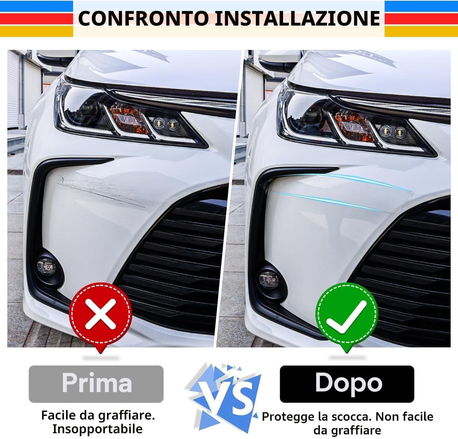 EINESIN Protezione per porta dell'auto Trasparente 5cm×10M, Pellicola universale di protezione per portiera dell'auto, Protezioni Per Davanzali Per Porte Auto Universali, Autoadesive